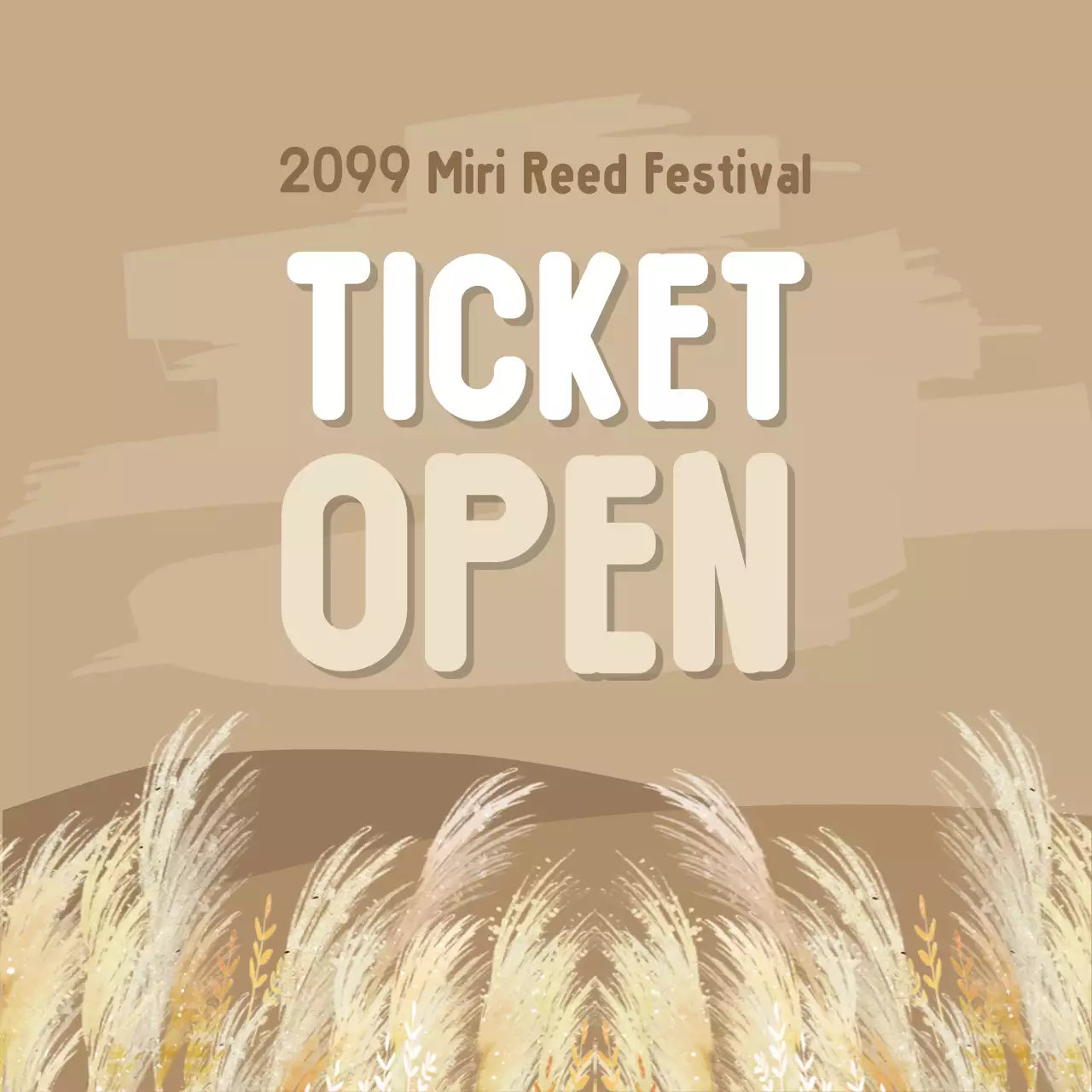 Promote a natural reed field festival with a brown background