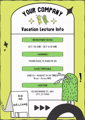 Green Quirky Lecture Announcement Poster