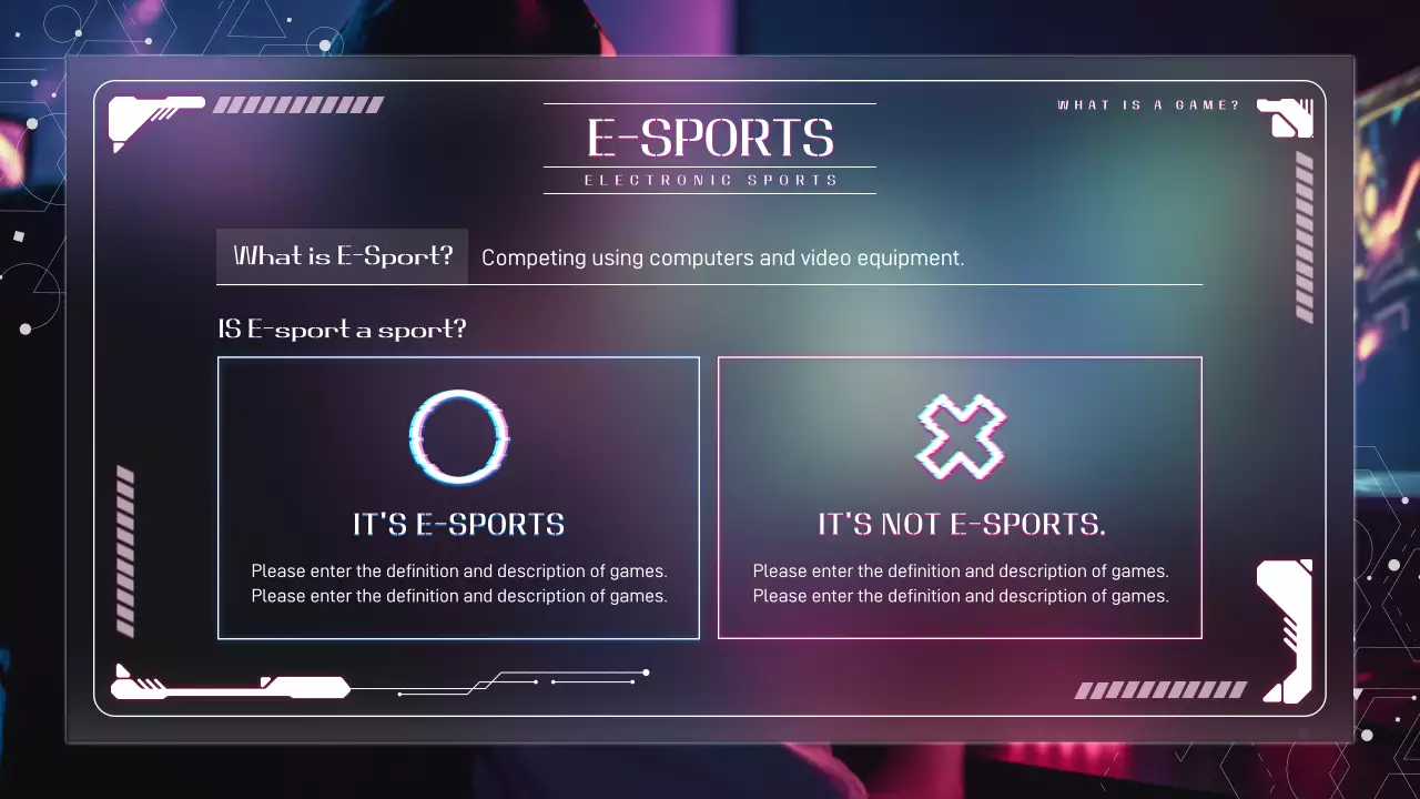 네온 사이버 게임 프리젠테이션