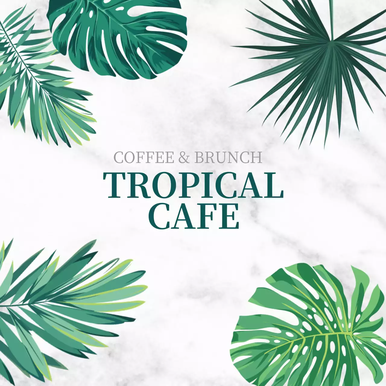 緑 モダン カフェ ロゴ ファンシーバナー