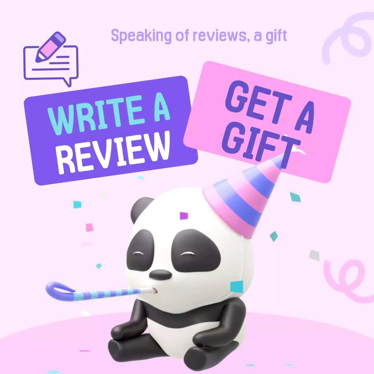 Pink Cute Review Promotion Social Media Post