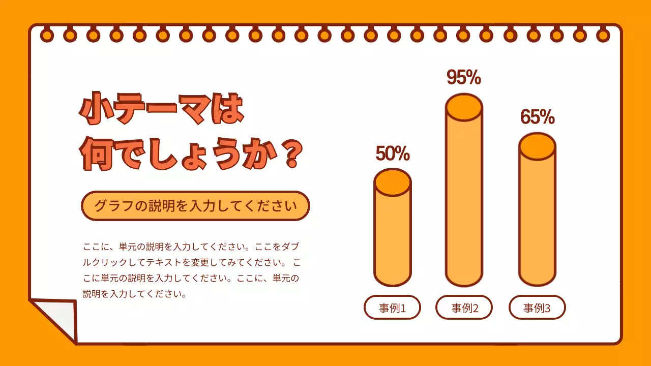 オレンジ 楽しい 授業 企画書 プレゼンテーション
