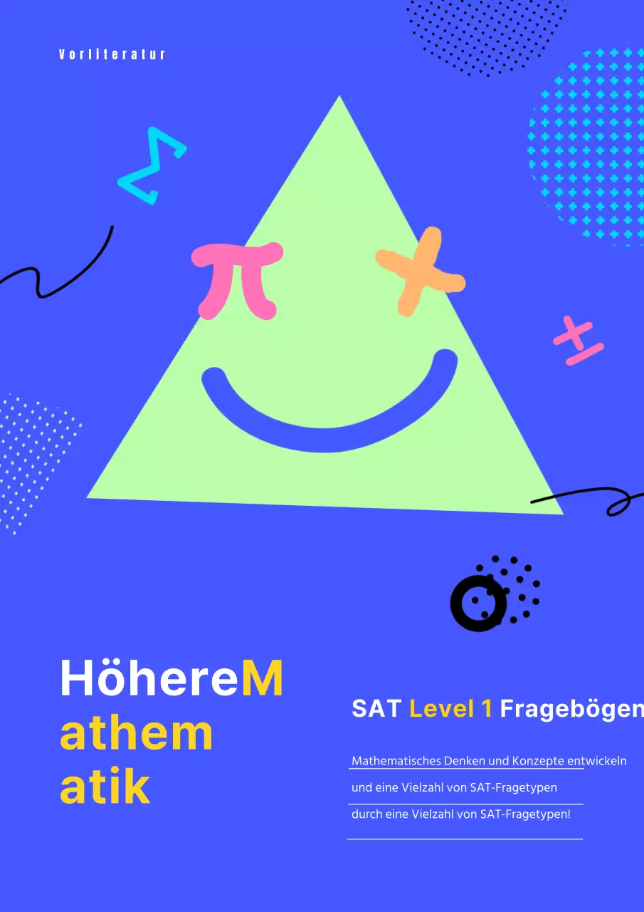 High School Middle School Grundschule Mathe Arbeitsbuch Referenz in lila und lindgrün und gelb mathematische Symbole und geometrische Formen