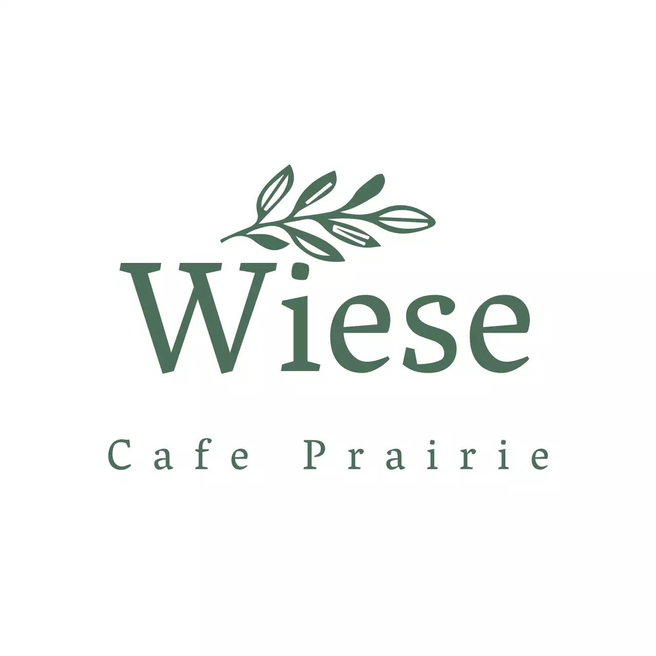 Emotionaler Illustrationsstil in Grün und Weiß für ein Cafe