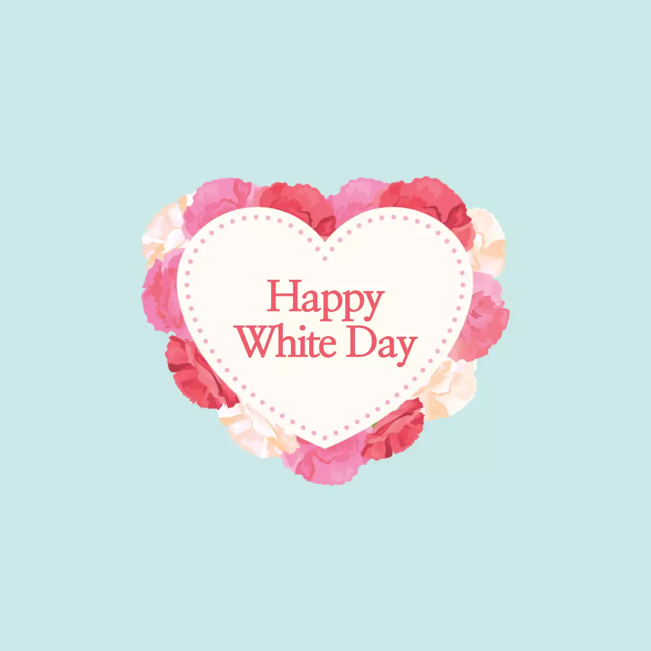 青色イラストの感性的なハートのバレンタインデーラベル