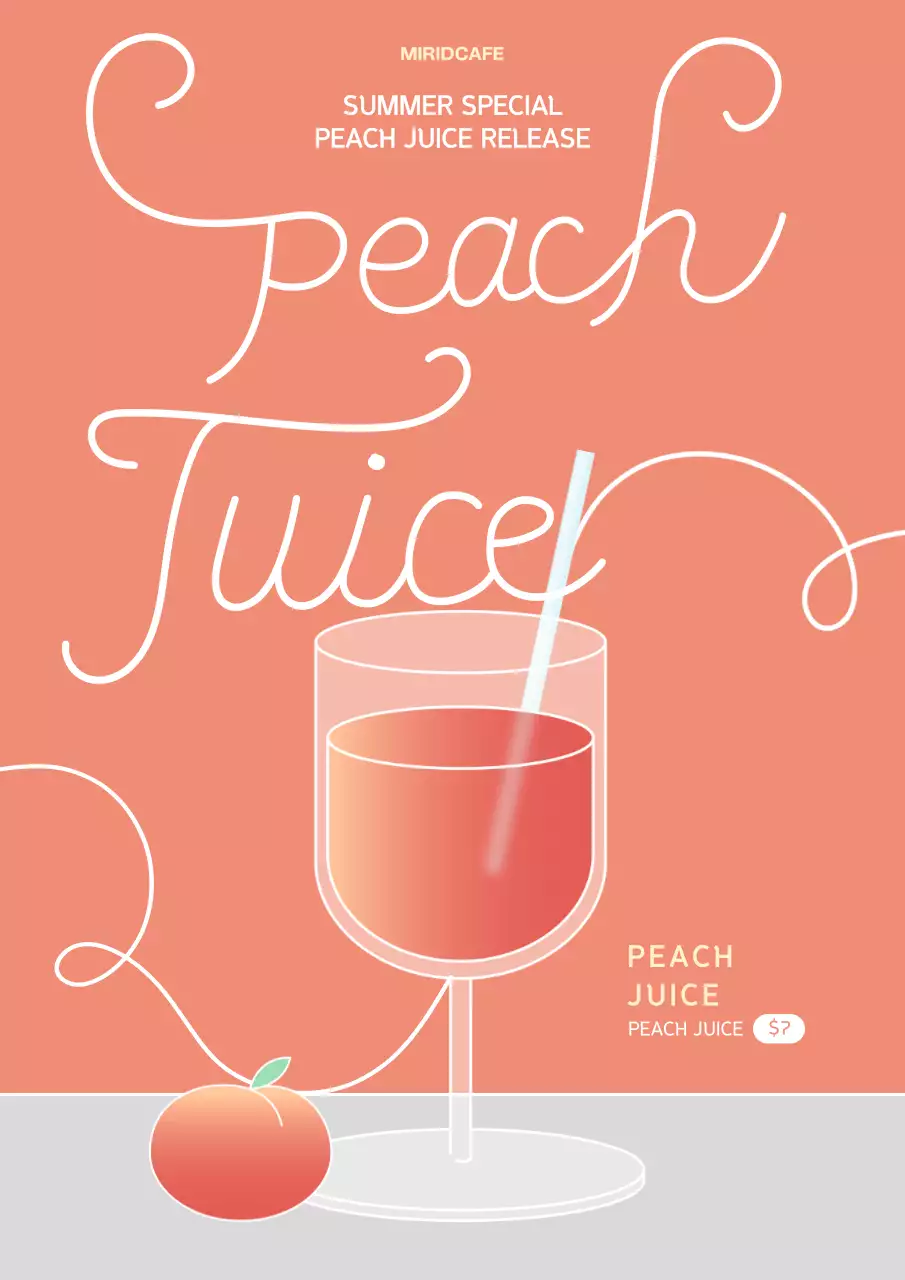 Coral Minimal Juice Promotion Poster