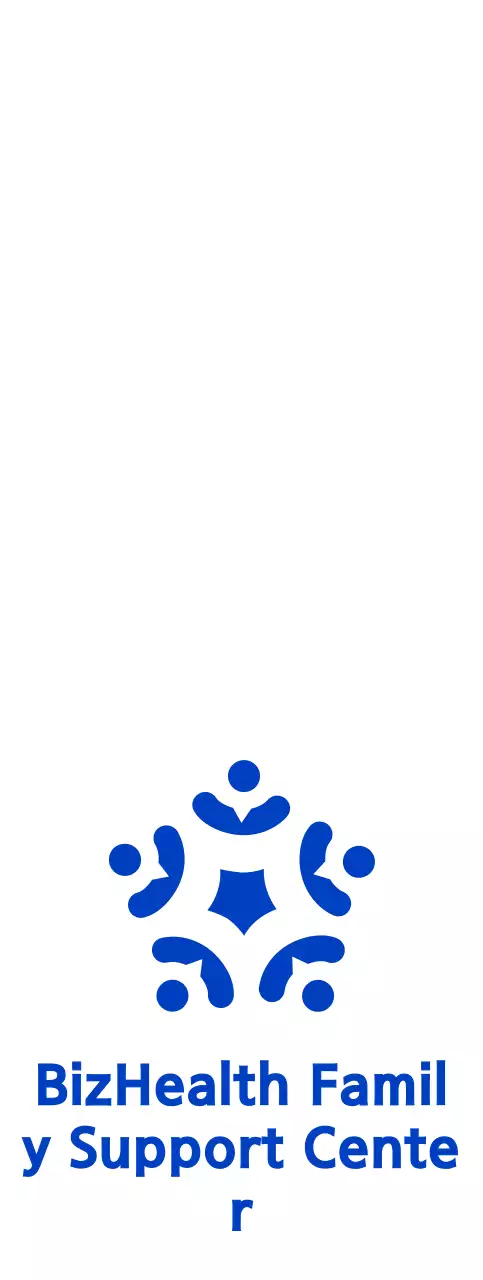 Blue and black clean symbol logo style for informing and promoting family support center information
