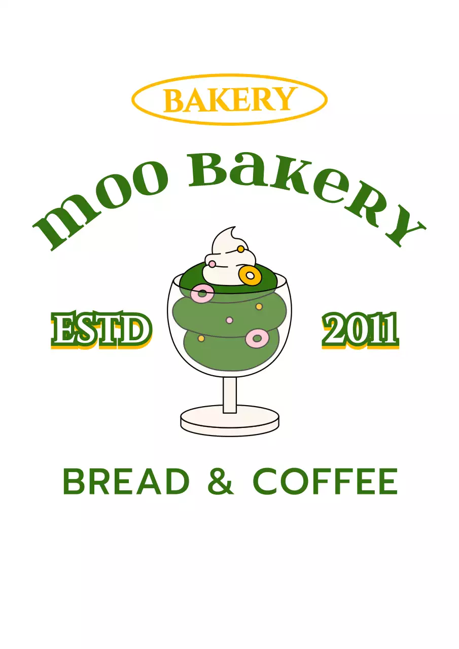 緑と黄色の感性的なカフェのコンセプト