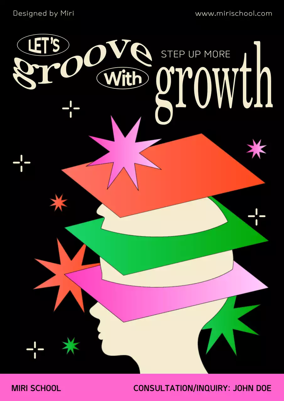 Black Retro Growth Promotion Poster