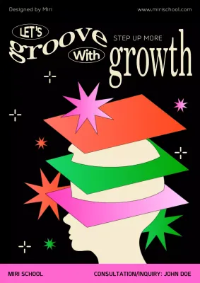 Black Retro Growth Promotion Poster