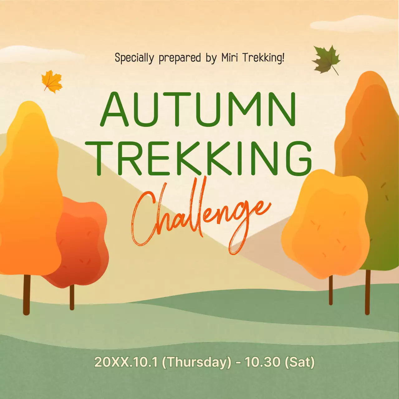 Yellow Orange Green Fall Trekking Challenge Guide