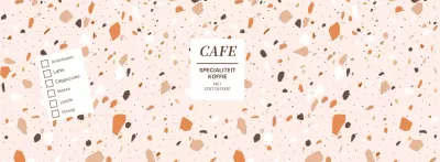 Kleurrijke vormen patroon cafe drank menu display papier container