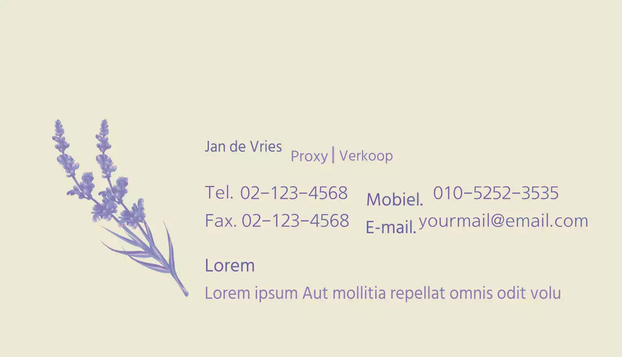 Natuurlijk visitekaartje