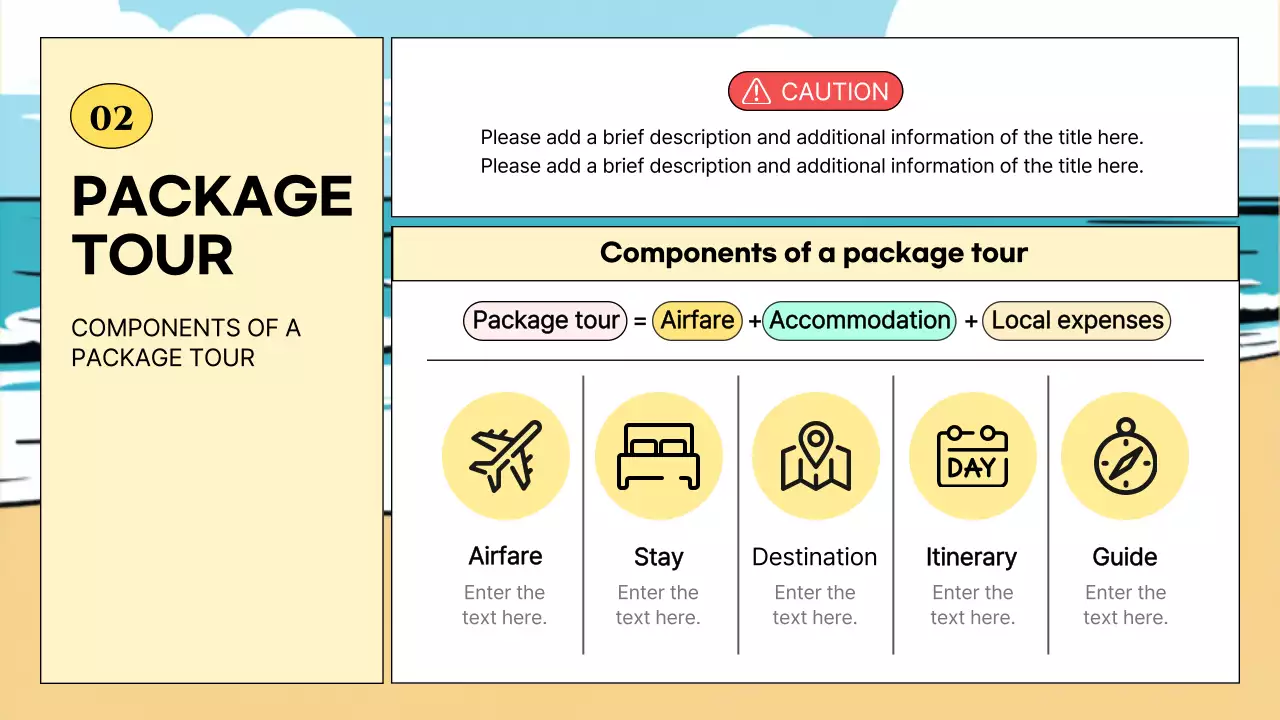 블루 레트로 썸머 가이드 프리젠테이션