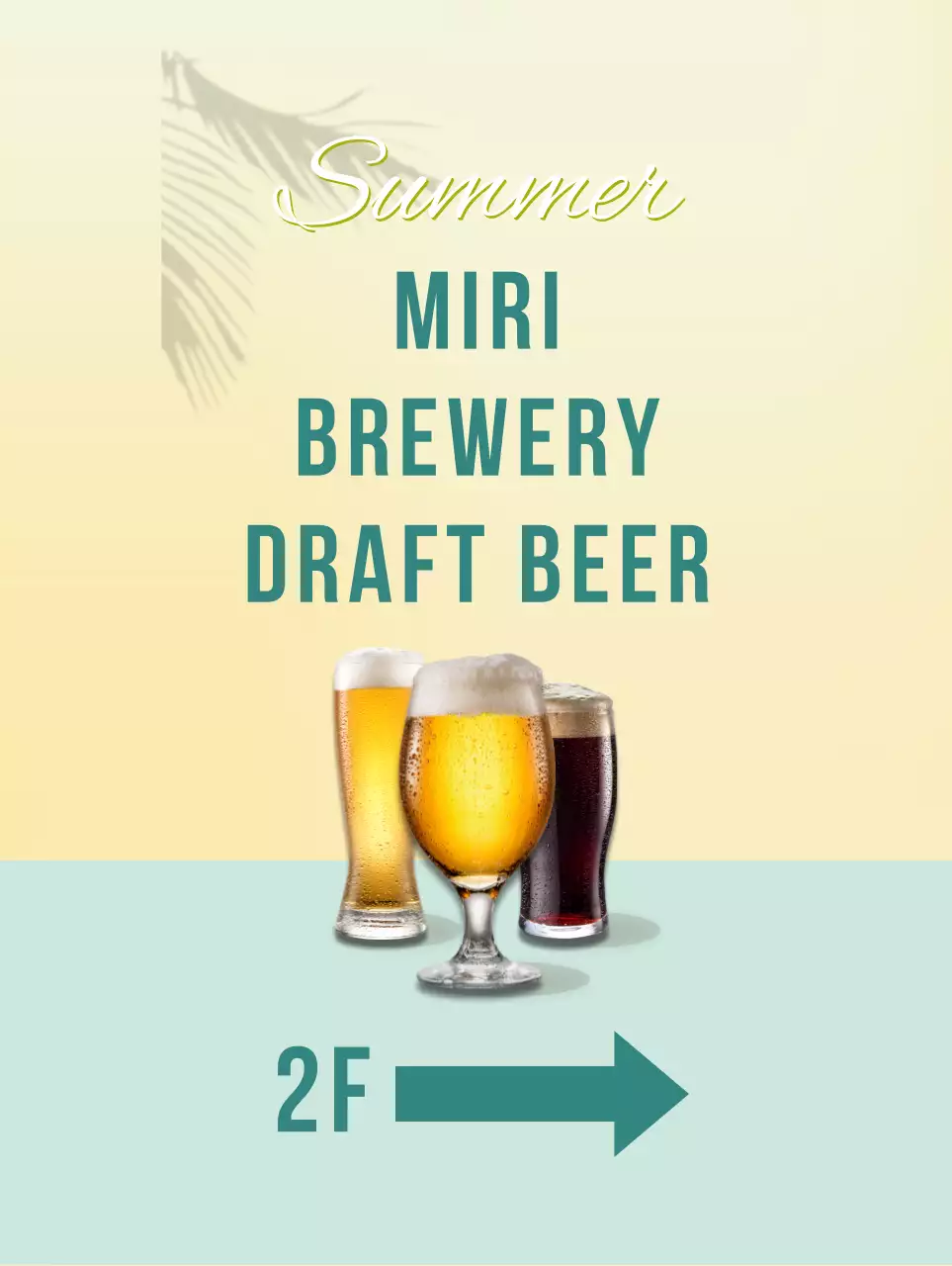 A cool drink in yellow and light blue