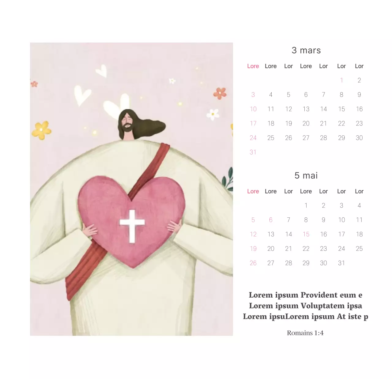  Illustration de l'église Calendrier de bureau de l'église