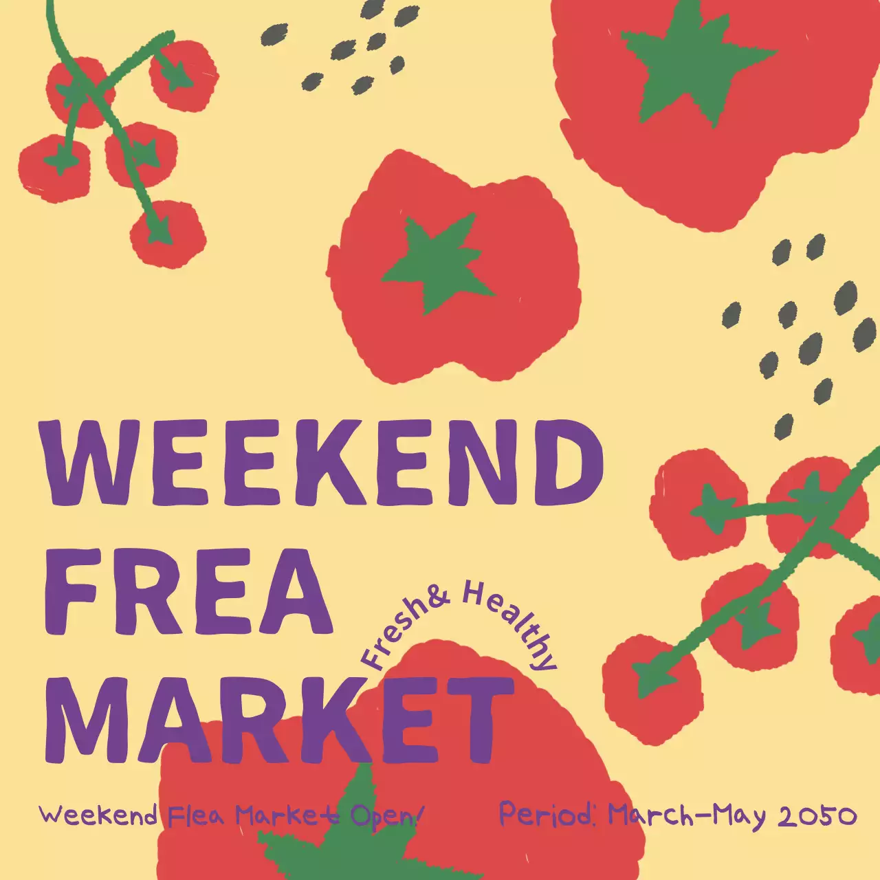 Beige Retro Market Promotion Social Media Post