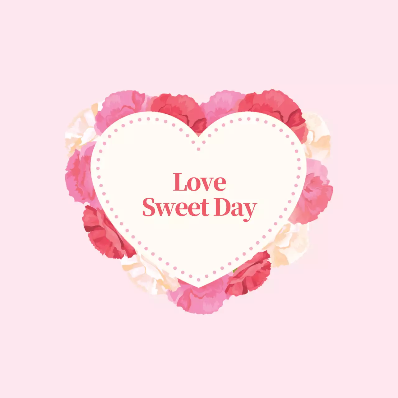 ピンクのイラスト感性豊かなハートのバレンタインデーラベル