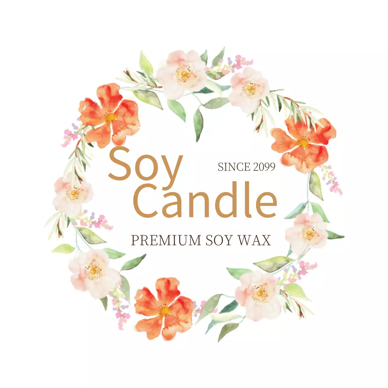 オレンジ 上品 キャンドル ロゴ ファンシーバナー