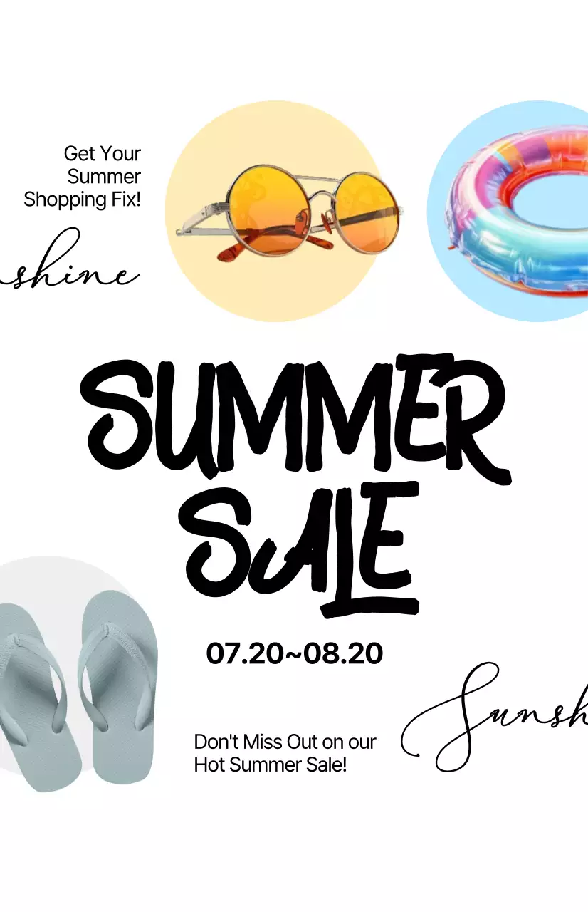 Promova os seus saldos de verão com caligrafia sobre um fundo branco