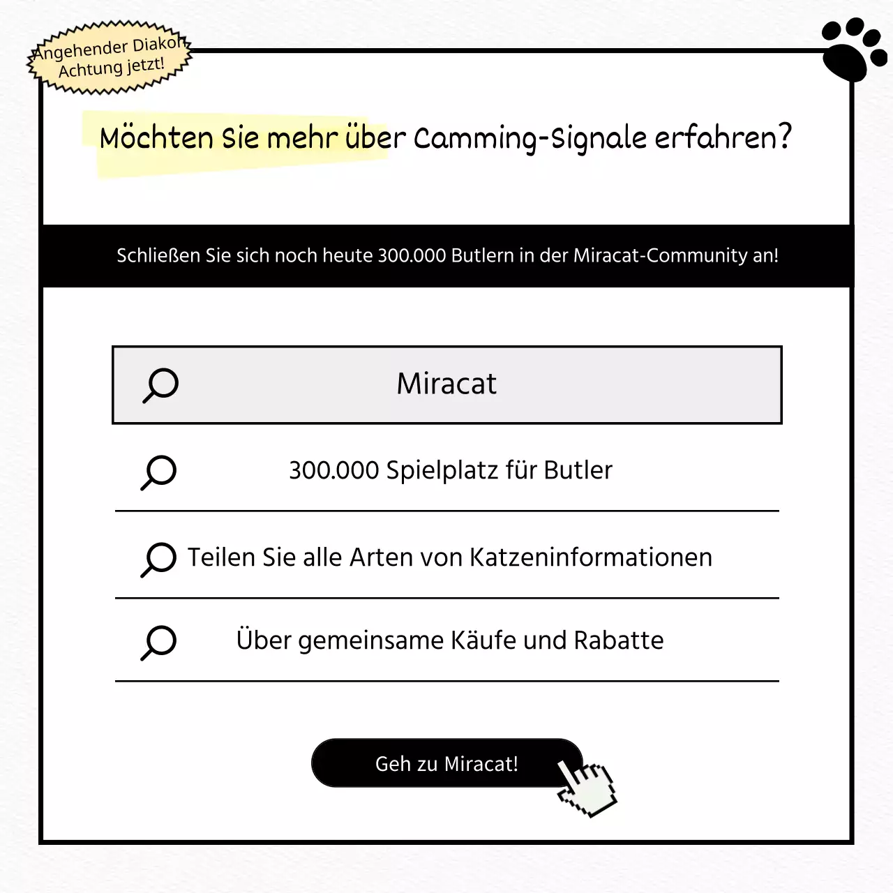 Testen Sie eine weiße, flache, niedliche Katze