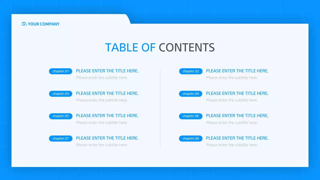 Uma apresentação comercial simples em branco e azul