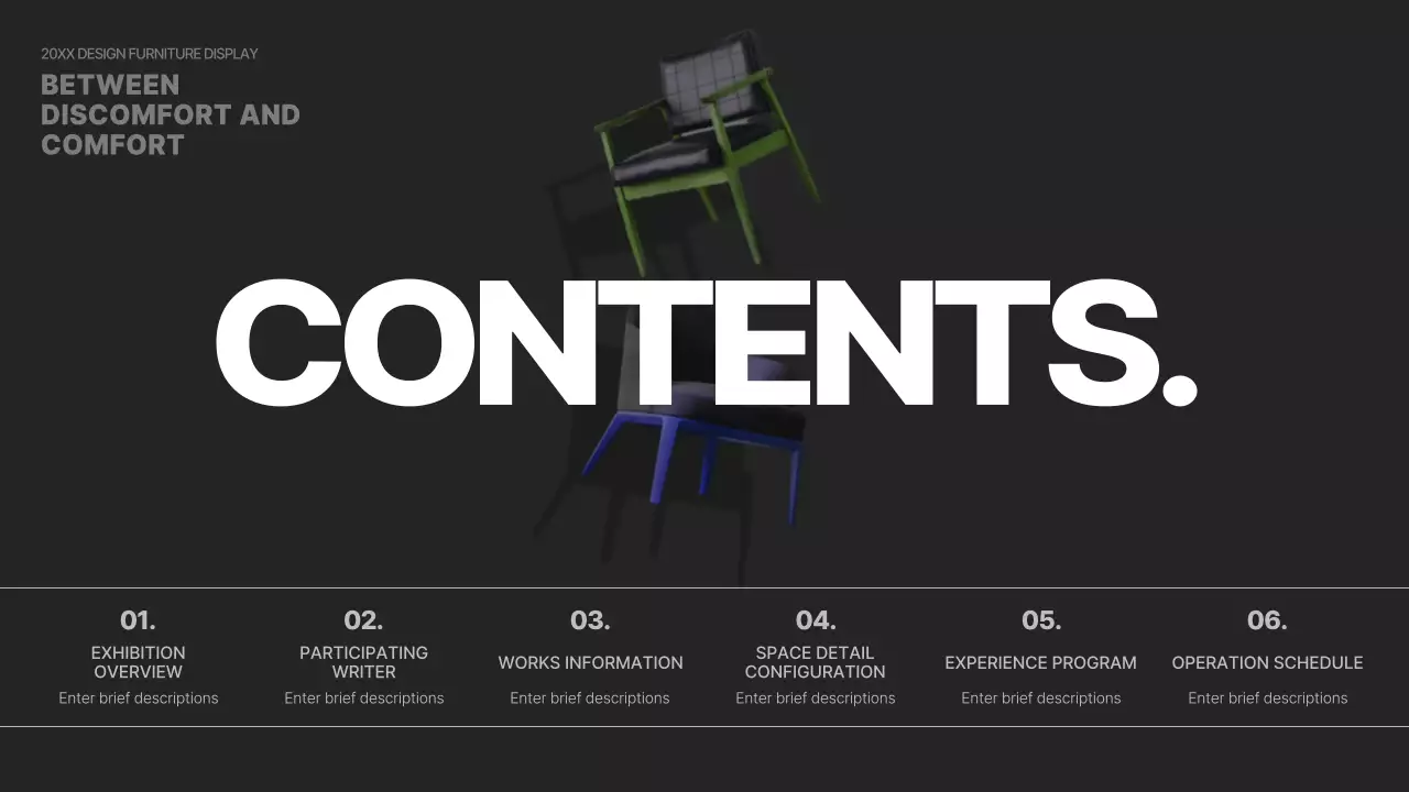 오렌지 모던 가구 전시회 프리젠테이션