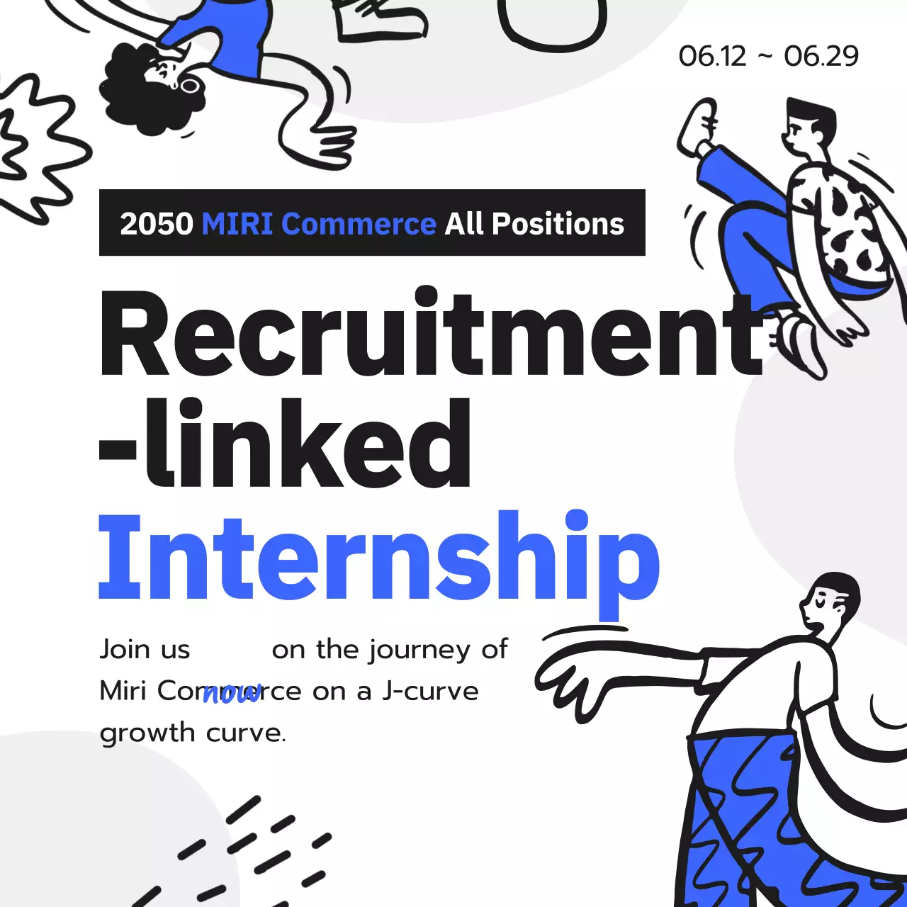 Dynamic, youthful business announcement with blue accents