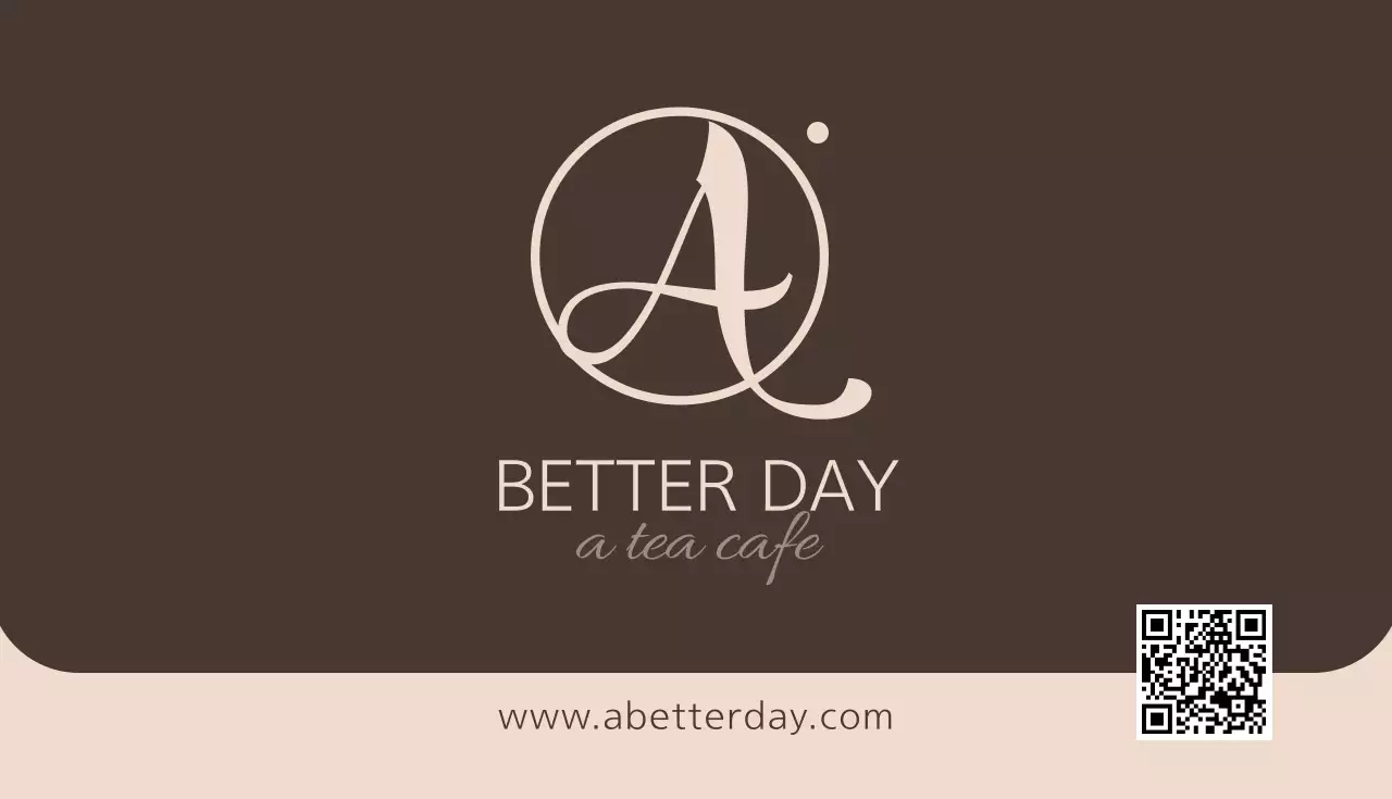 茶色 シンプル カフェ 名刺