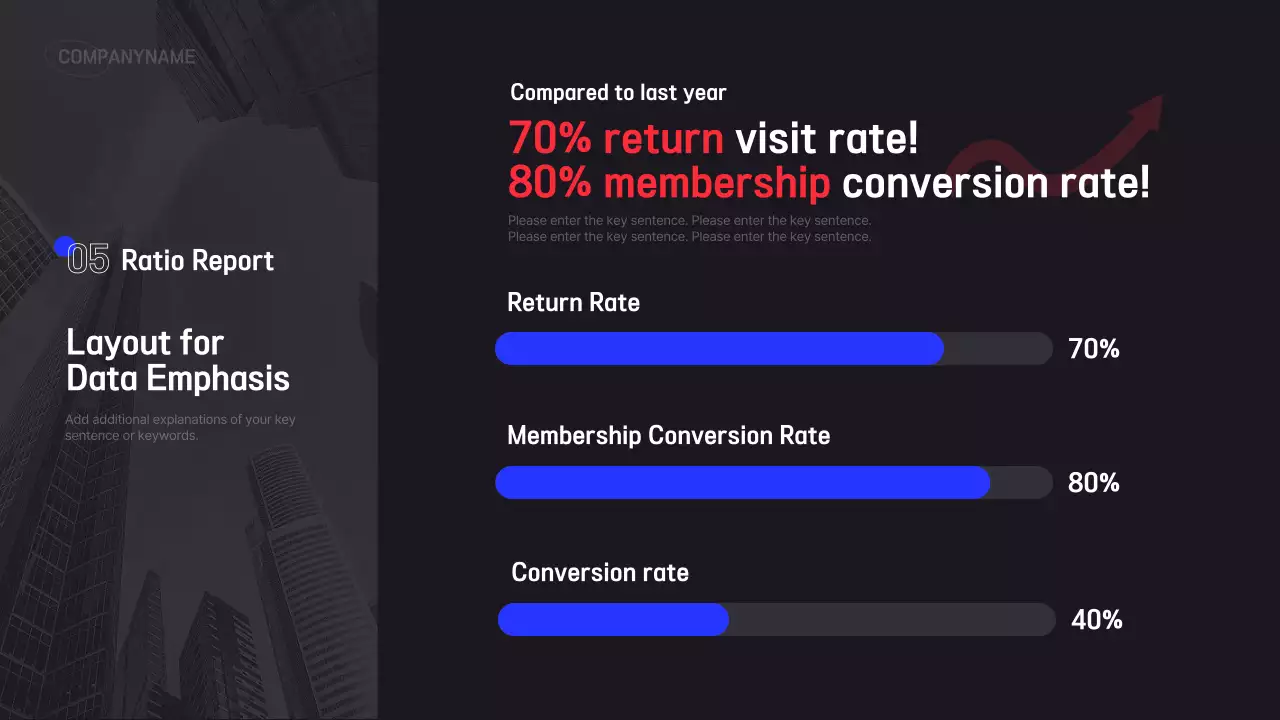 Simple black and blue business infographic report