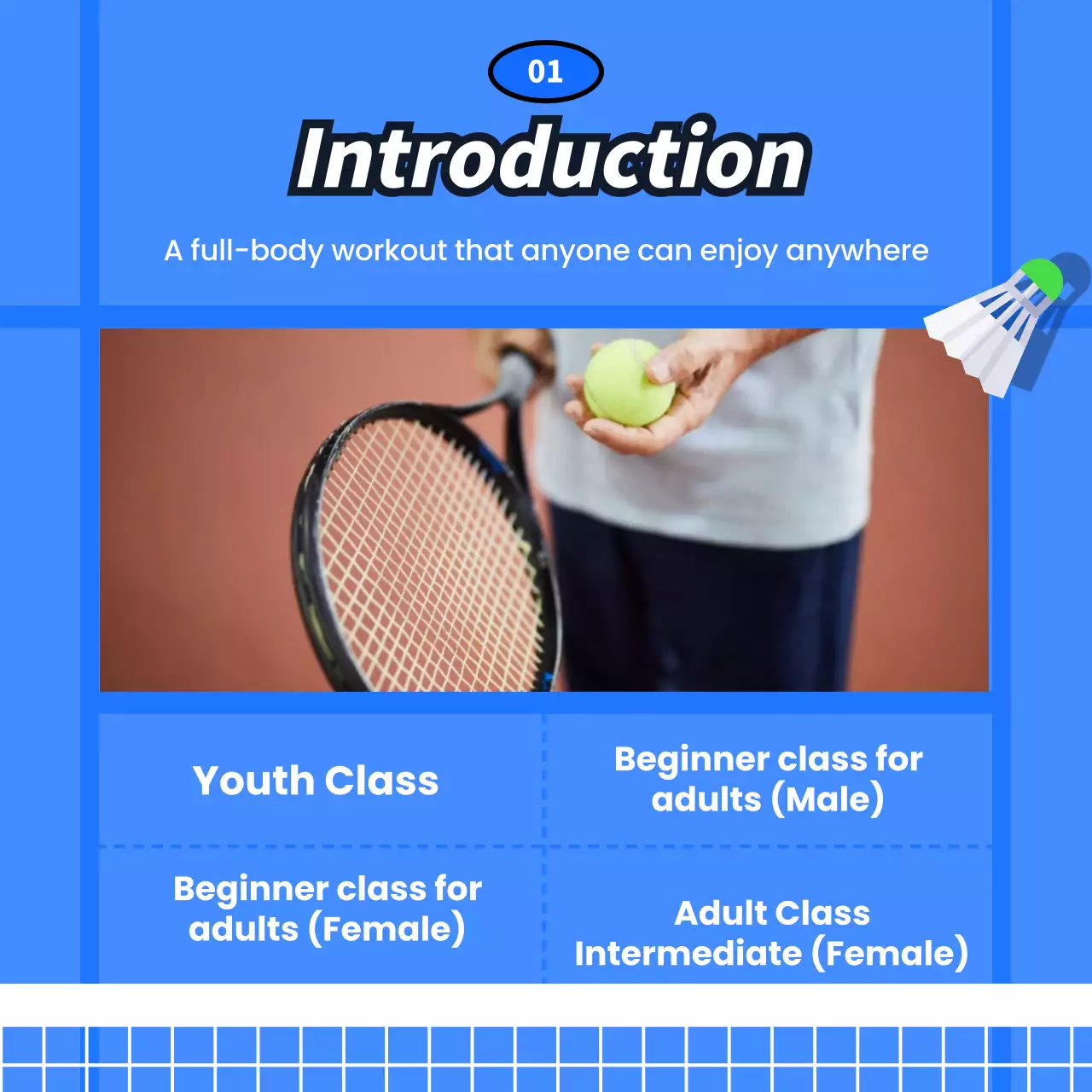 Blue Modern Badminton Recruitment Instagram Carousel