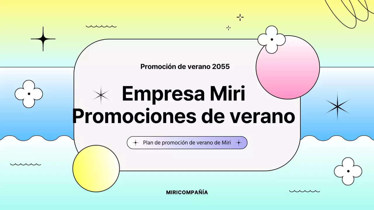 Promoción de verano con formas degradadas de vivos colores