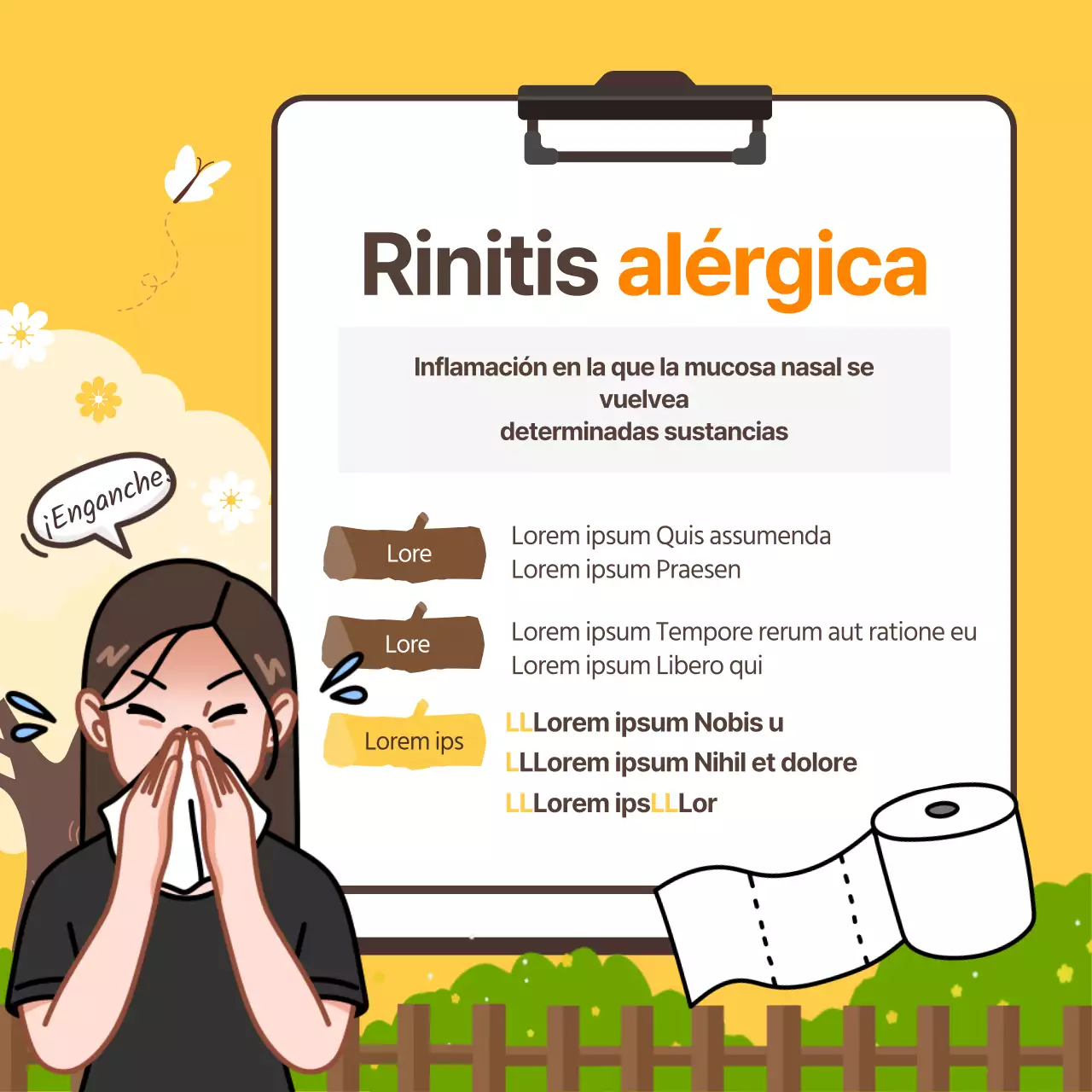 Diseño CardNews en amarillo