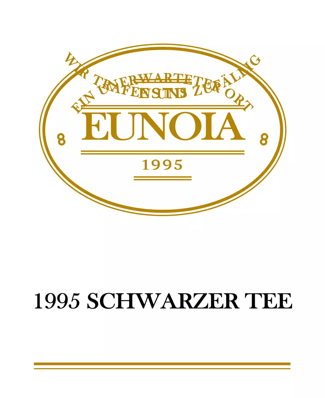 Schwarzer Teebeutel in Form eines Vintage-Logos