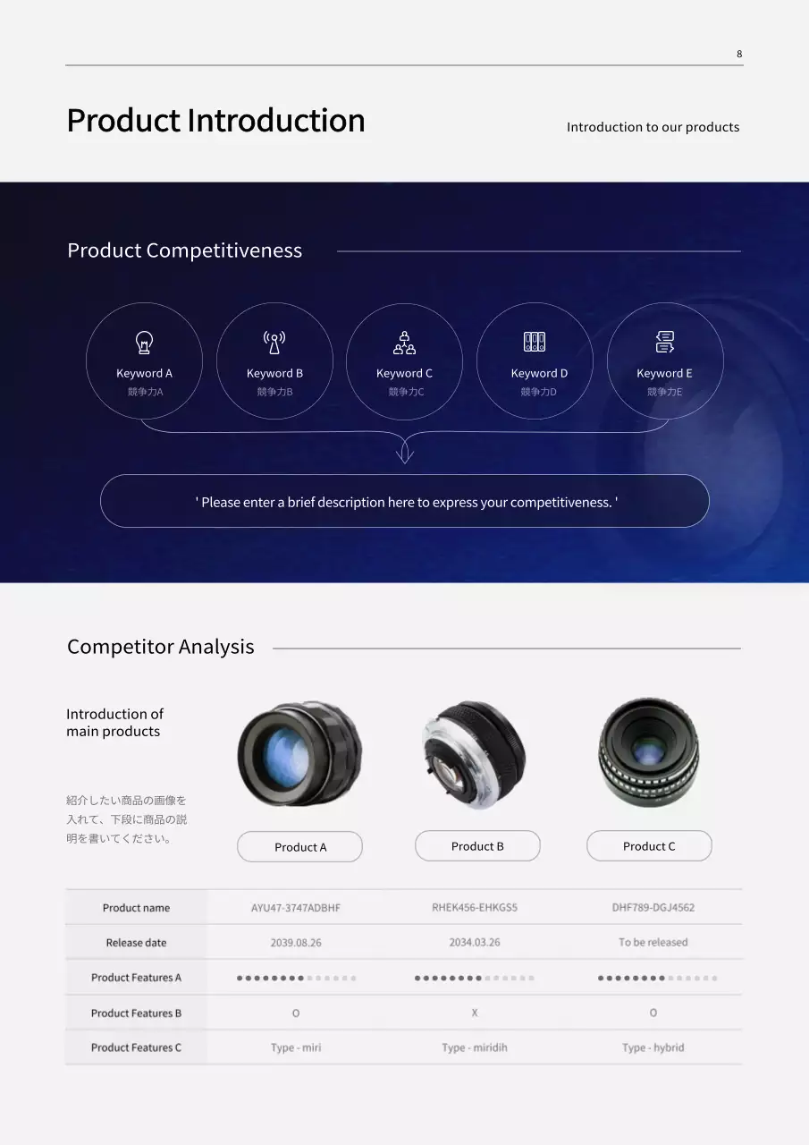 青 モダン 製造 企画書 文書フォーム
