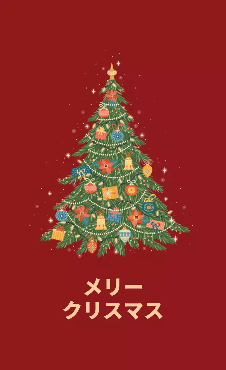 赤のイラスト記念日クリスマスラベル