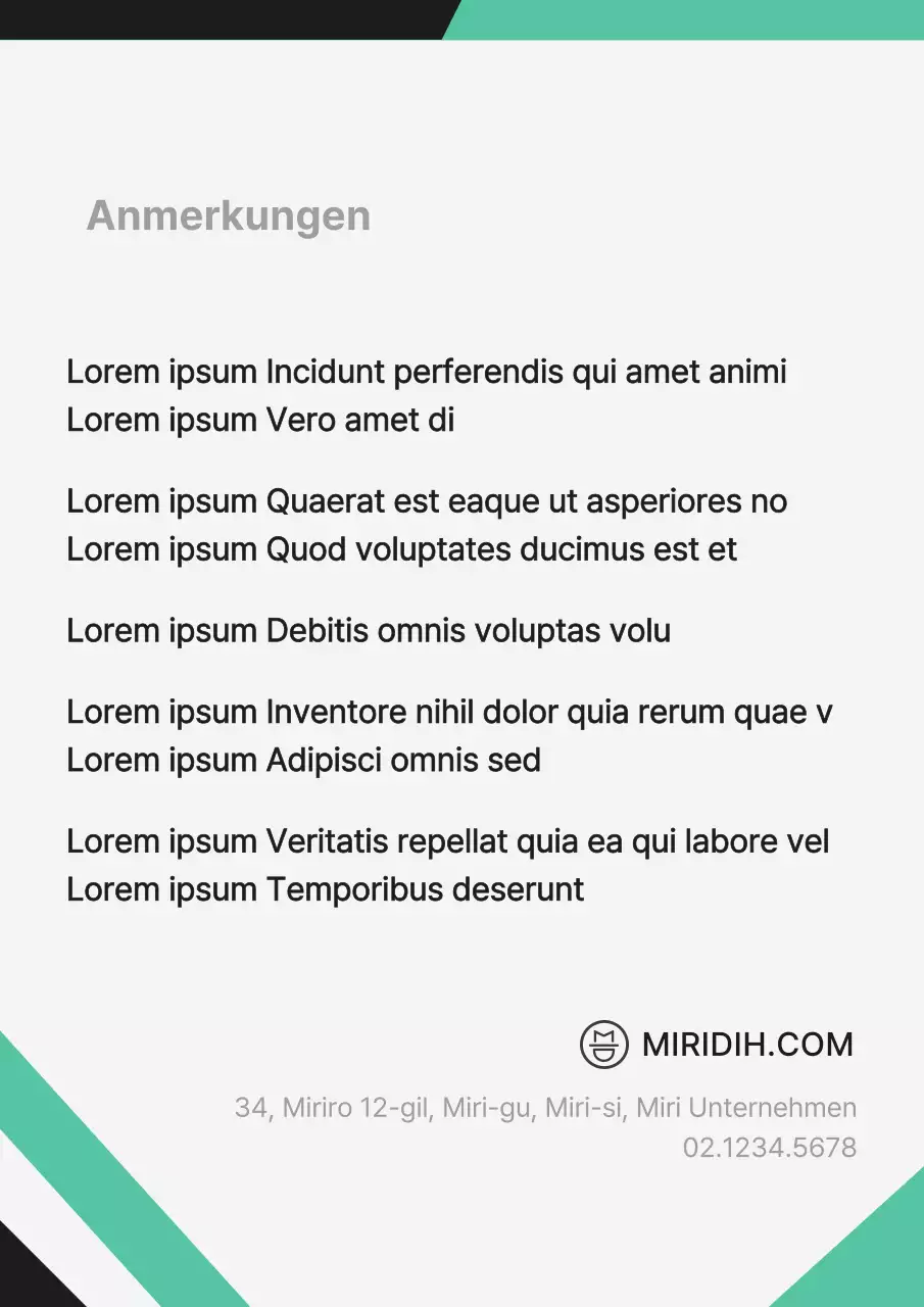 Sauberes, diagonales Konzept Mitarbeiterkarte in schwarz und mint