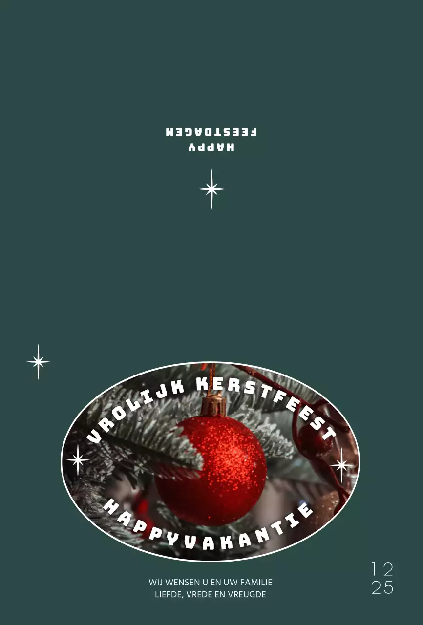 Turquoise kerstfoto kerstkaart