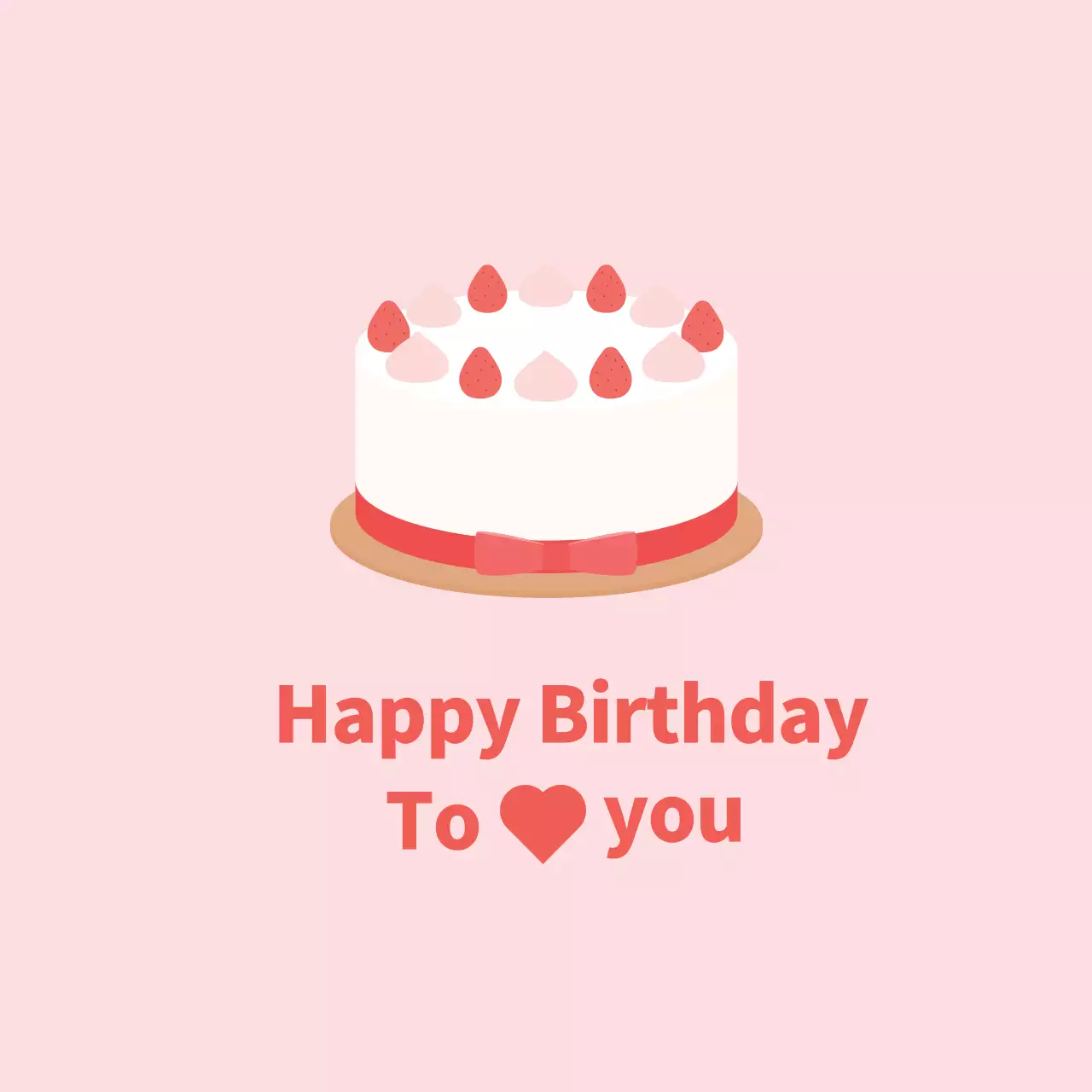 ピンクのイラストのすっきりとしたカフェケーキのプロモーション