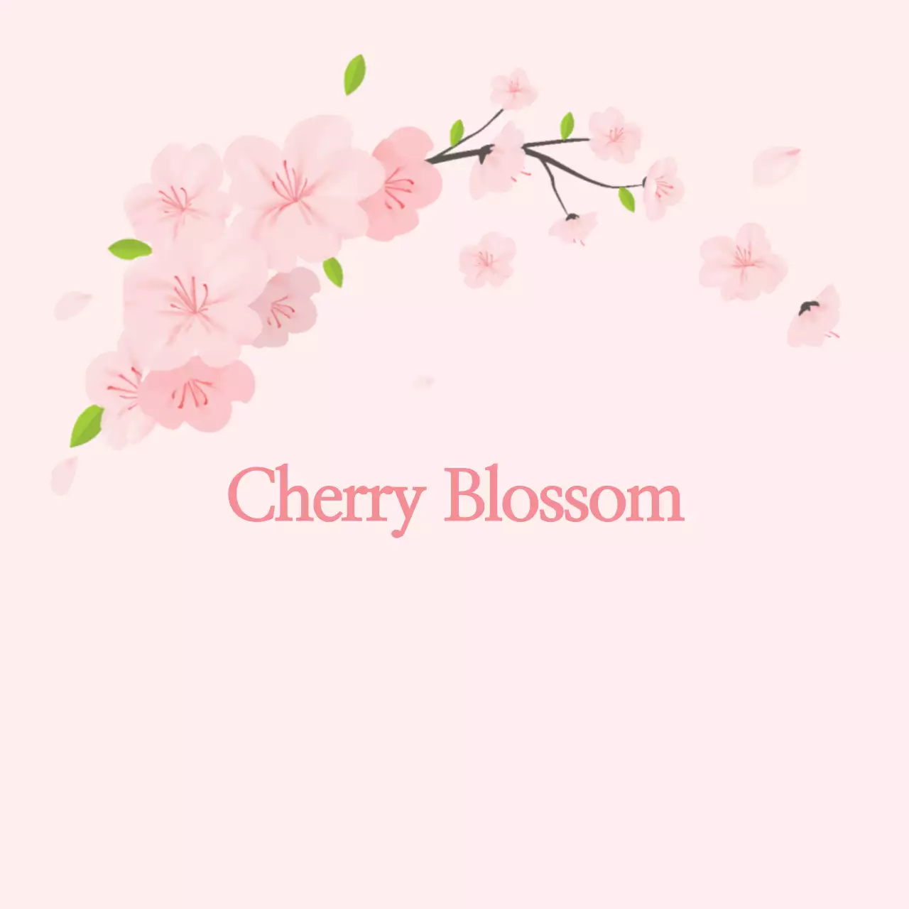 ピンクのイラストのすっきりとしたカフェ販促ラベル