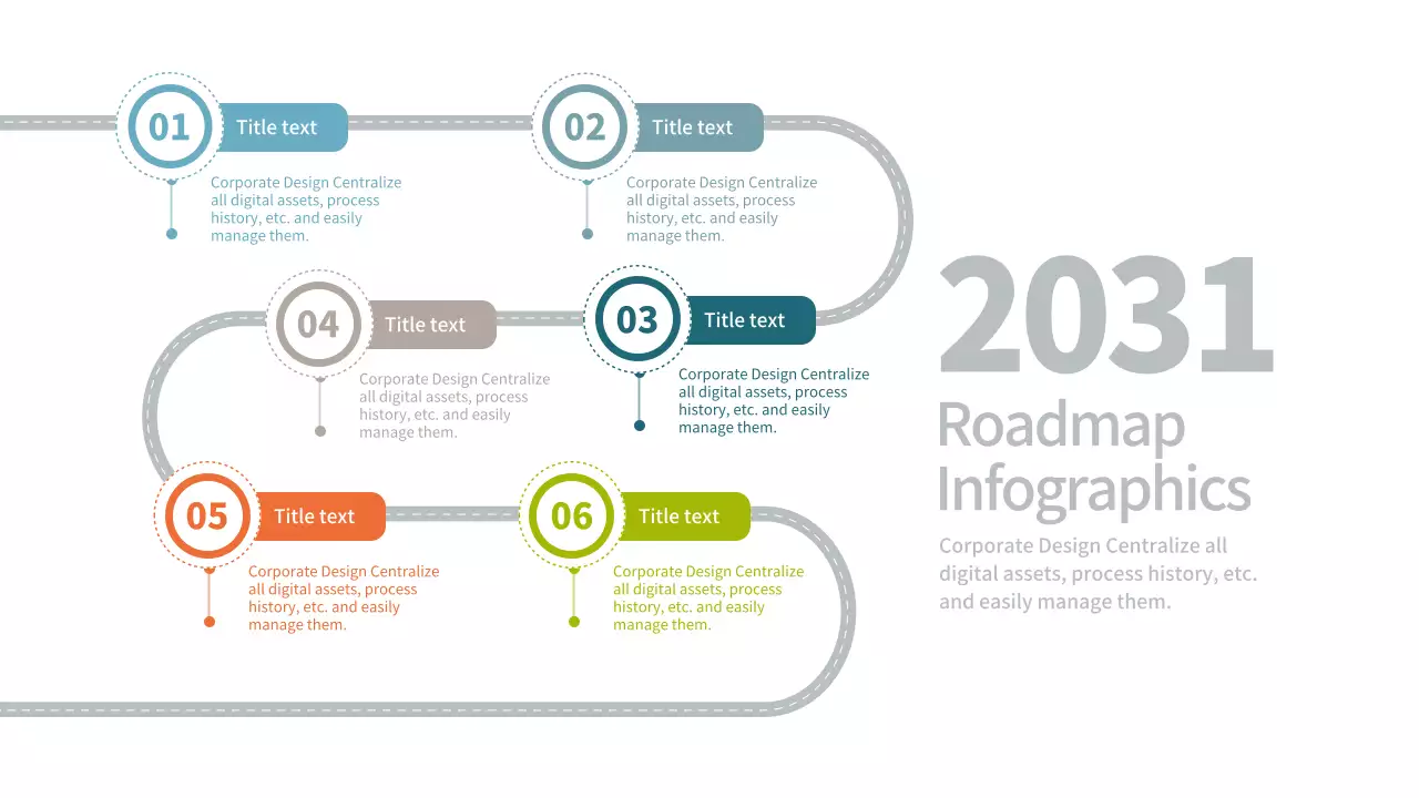 カラフル モダン 企業 計画書 インフォグラフィック