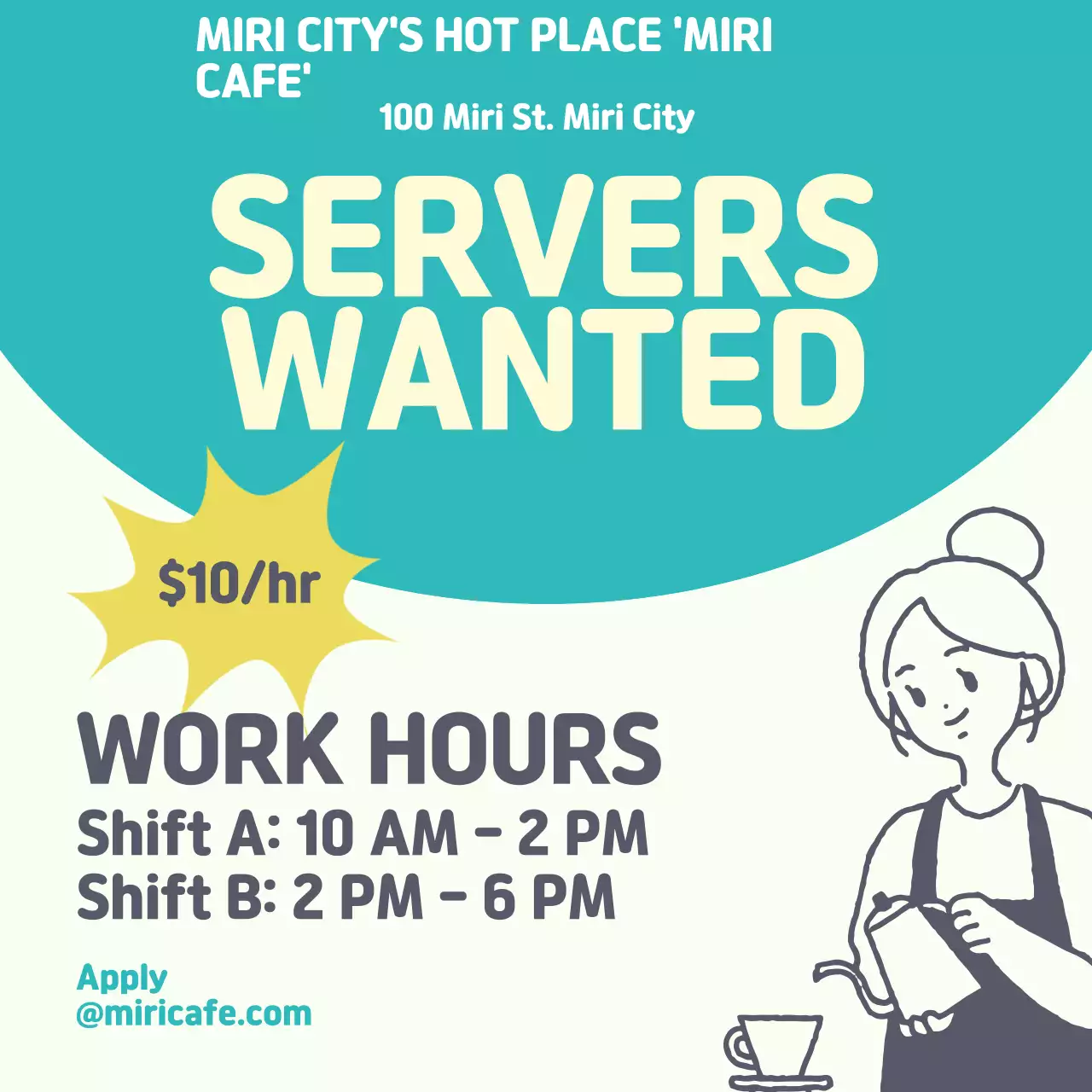 Teal Minimal Recruitment Notice Social Media Post