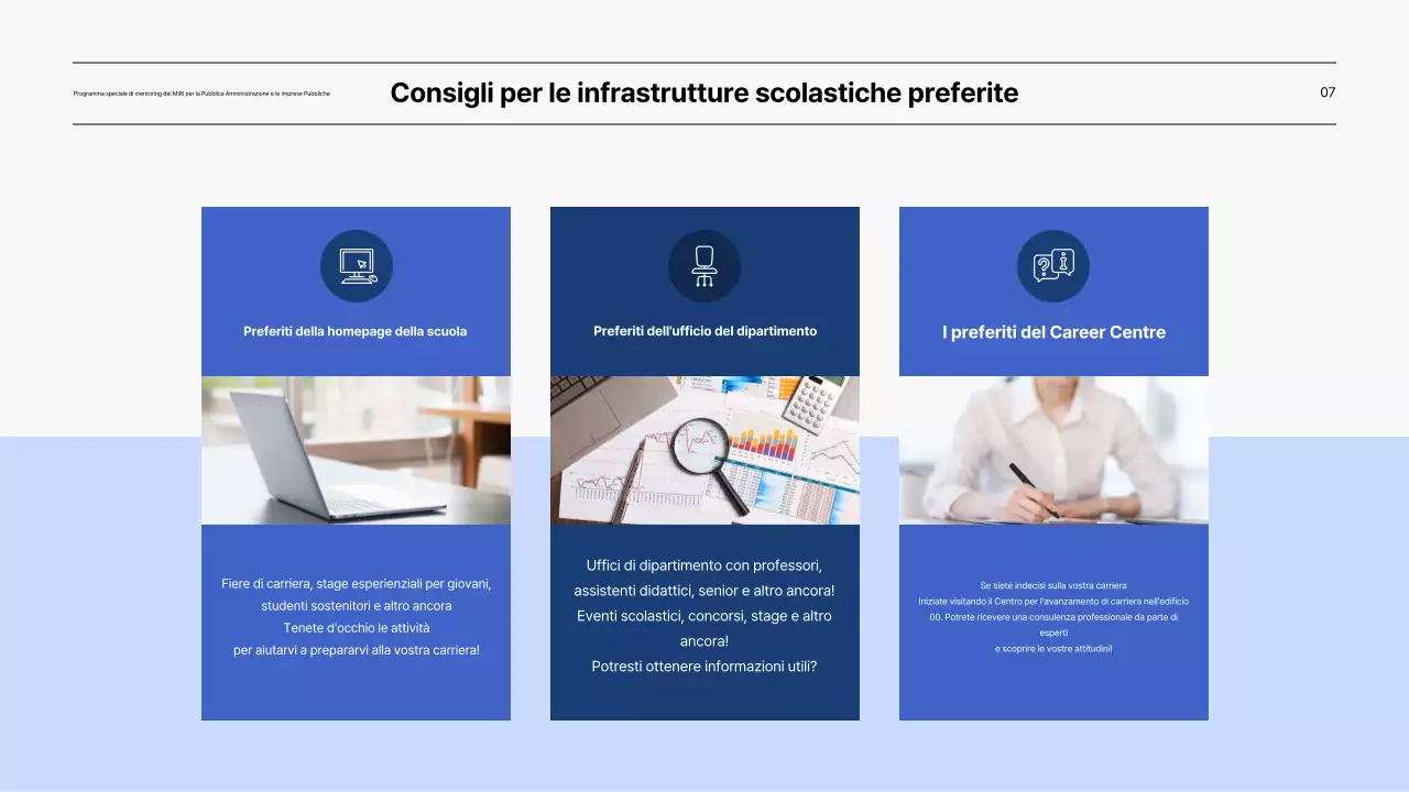 Presentazione del programma speciale di mentoring per le società pubbliche in blu