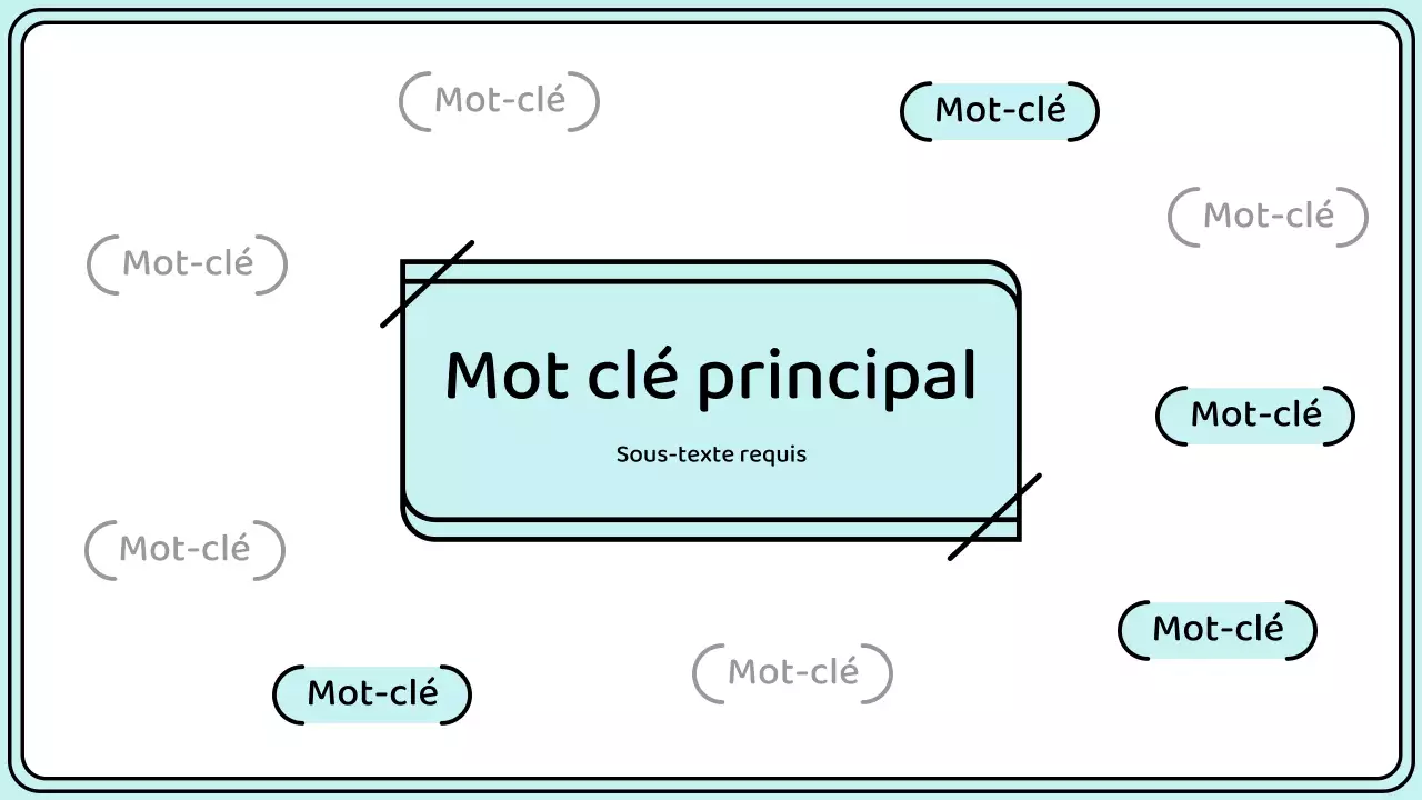 Mettez en évidence les mots-clés dans un style de ligne simple en jaune et menthe.