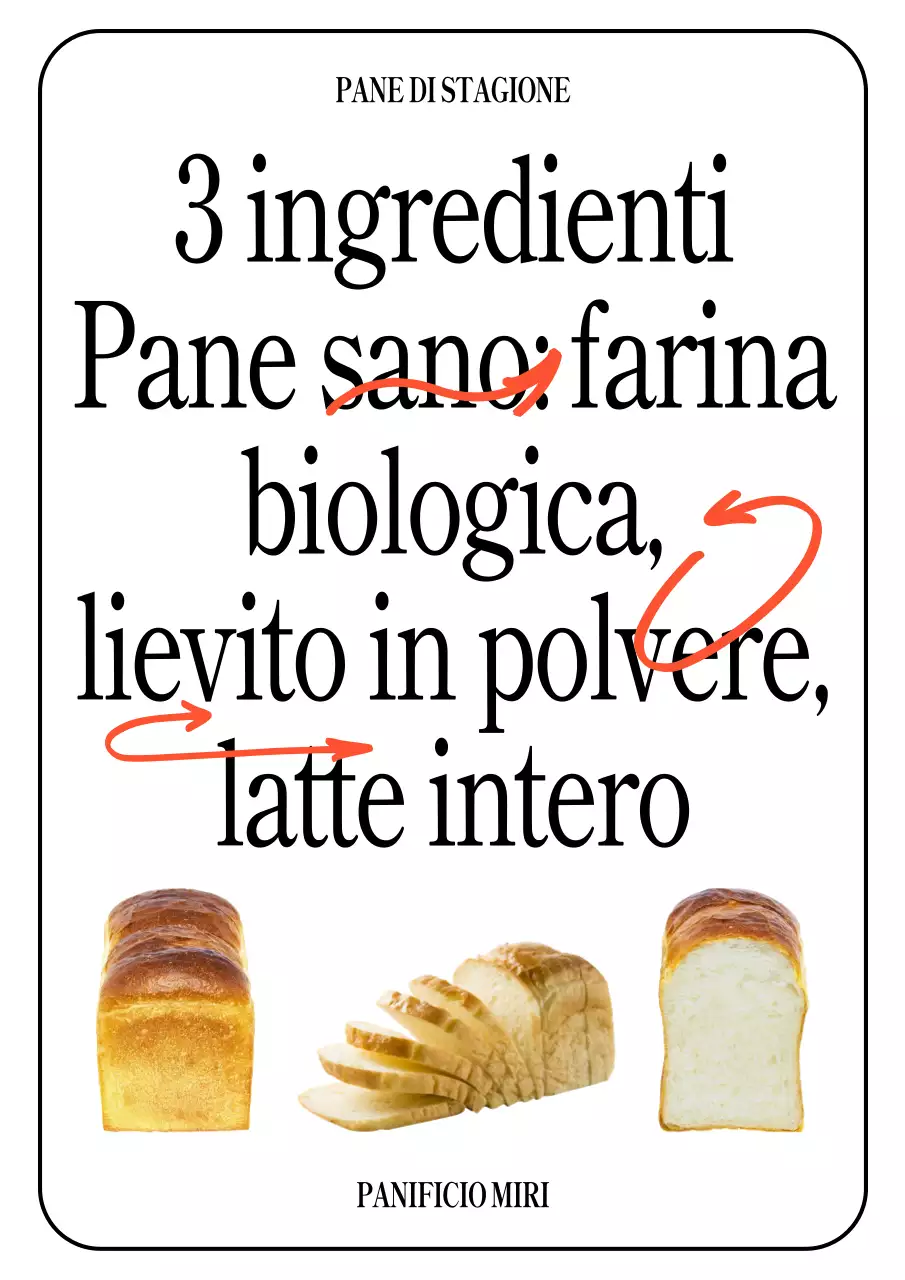 Presentazione di un semplice menu di panetteria in bianco e nero