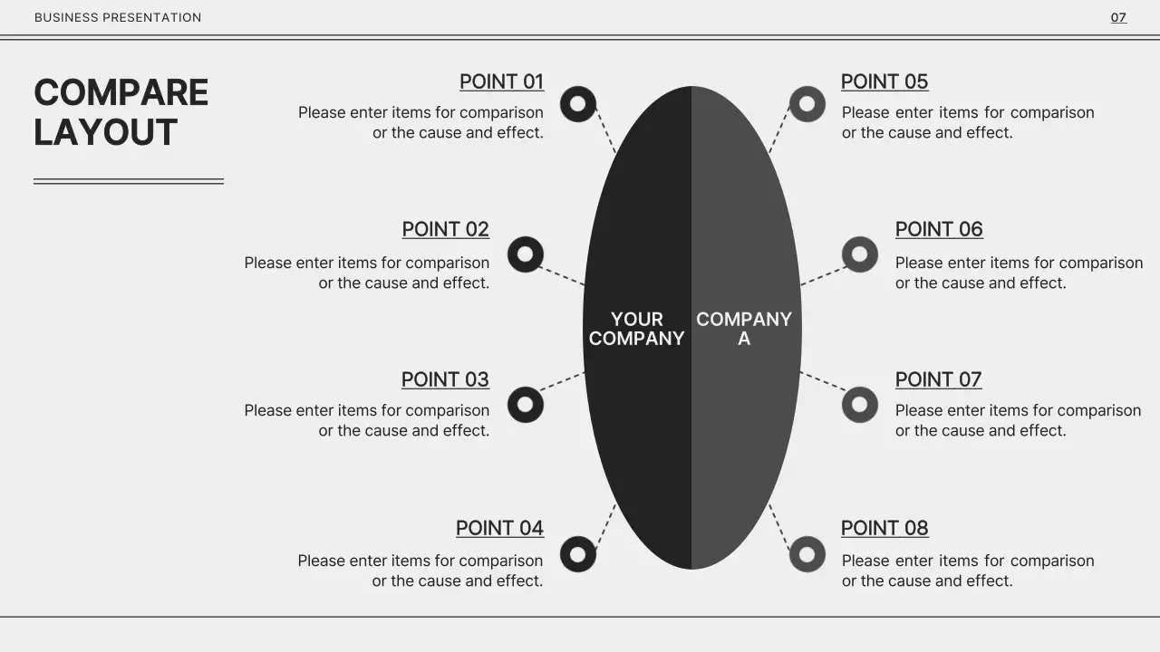 Monotone gray and black for a simple business presentation