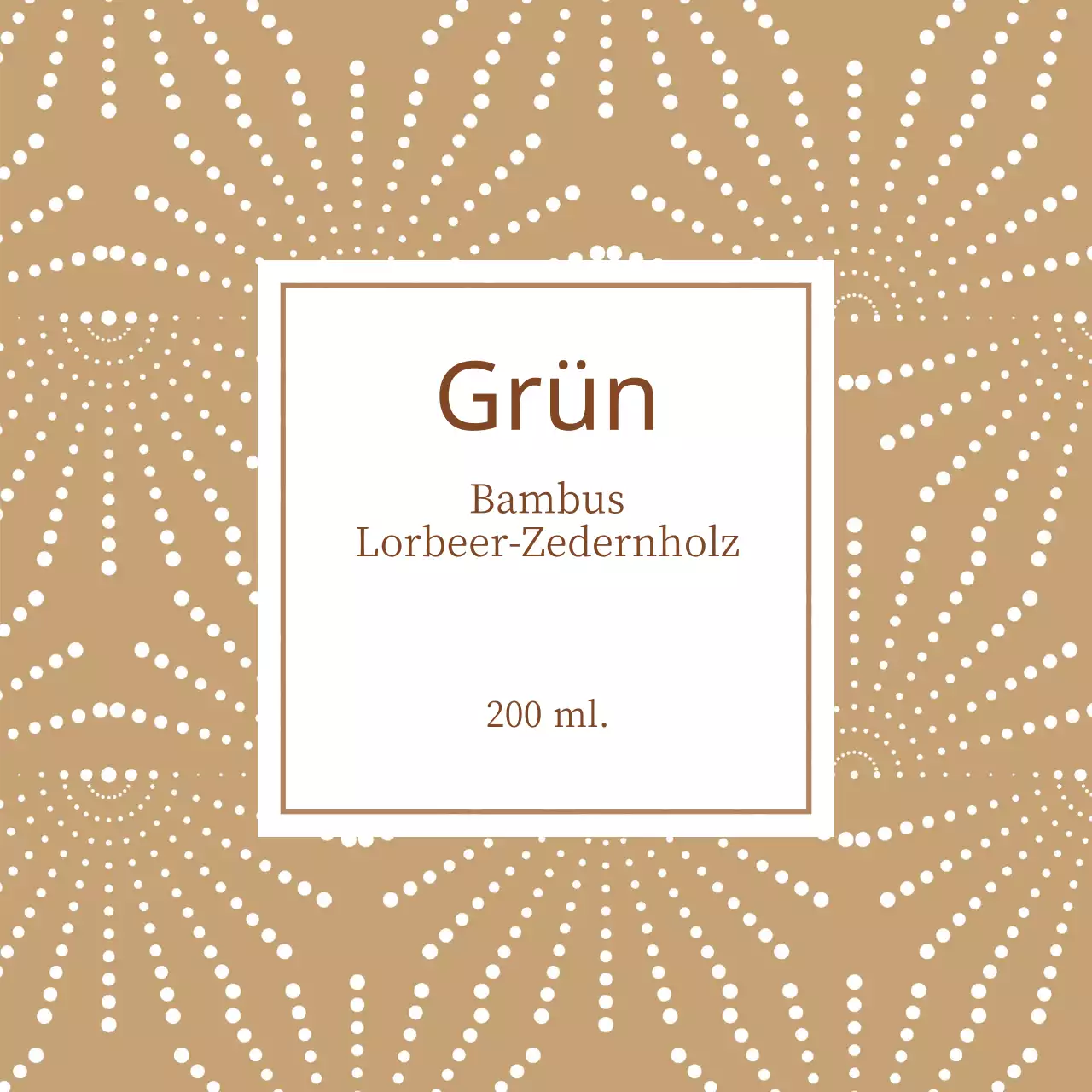 Beigefarbenes Etikett mit dekorativem Muster für den Diffusor