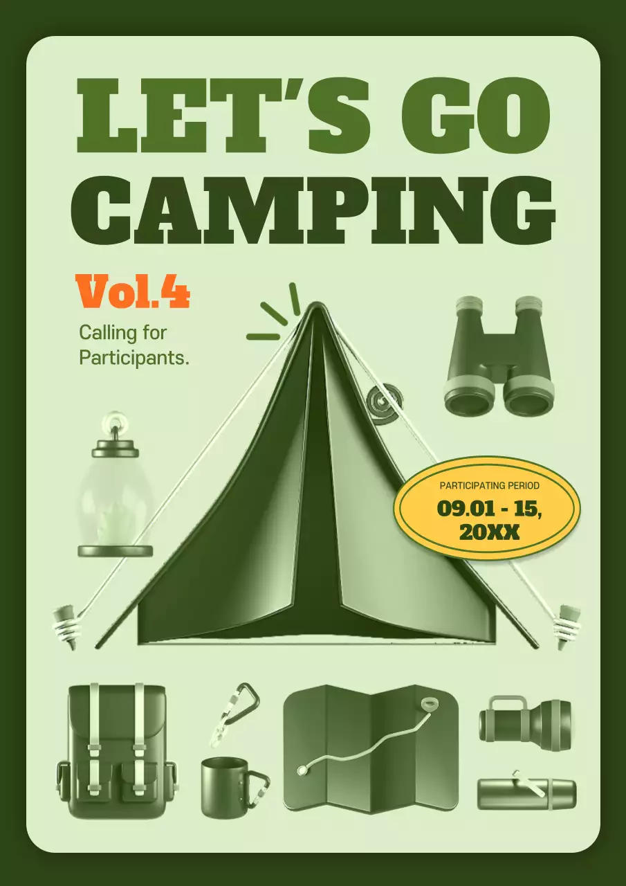 Green Rustic Camping Event Poster