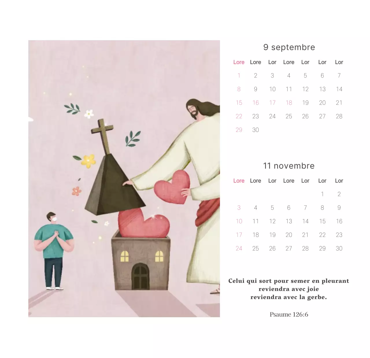  Illustration de l'église Calendrier de bureau de l'église