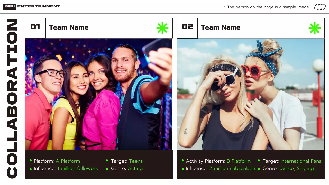 네온 모던 뮤직 프로모션 프리젠테이션